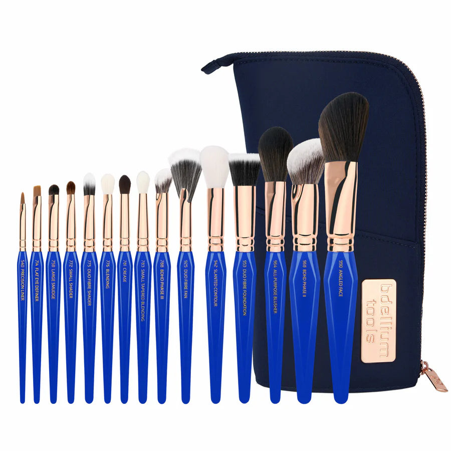 Bdellium Tools GOLDEN TRIANGLE PHASE III COMPLETE 15PC. BRUSH SET WITH POUCH